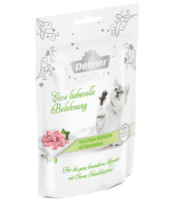 Dehner Premium Lovely Katzensnack Eine Liebevolle Belohnung, 12 X 50 G