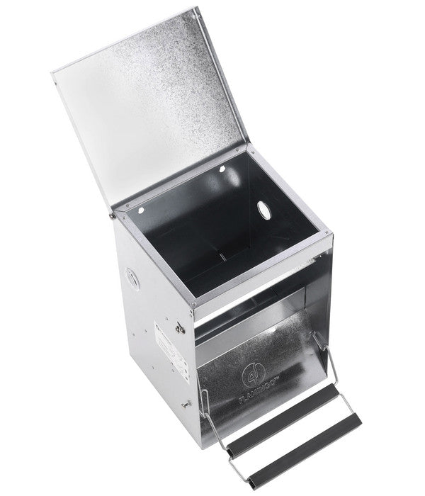 Flamingo Futterautomat Timo Mit Trittklappe, Silber