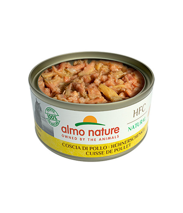  Almo Nature Nassfutter Für Katzen HFC Natural, Hühnerschenkel, 24 X 70 G