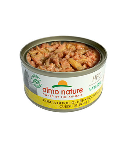  Almo Nature Nassfutter Für Katzen HFC Natural, Hühnerschenkel, 24 X 70 G