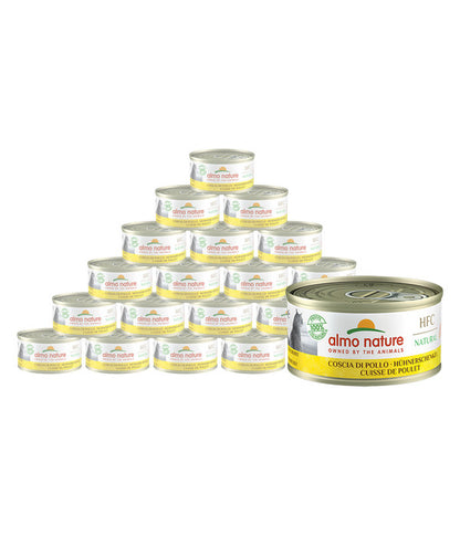  Almo Nature Nassfutter Für Katzen HFC Natural, Hühnerschenkel, 24 X 70 G