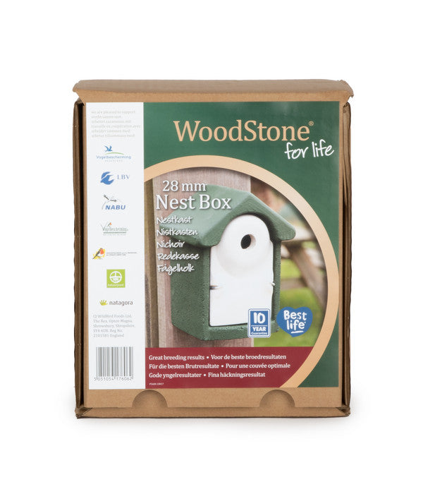 CJ Wildbird WoodStone® Nistkasten Holzbeton, Einflugloch Ca. Ø28 Mm, Grün