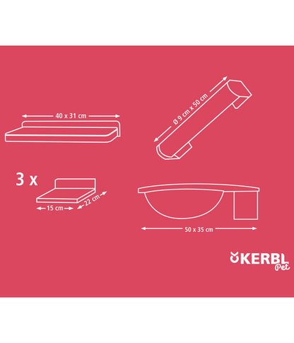  KERBL Pet Kletterwand Rocky, 6-teilig