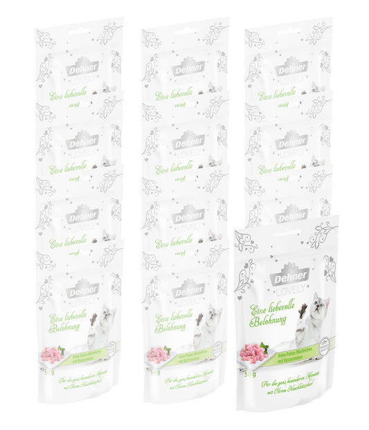  Dehner Premium Lovely Katzensnack Eine Liebevolle Belohnung, 12 X 50 G