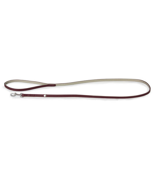 Das Lederband Hundeleine Style Amsterdam Merlot/Grey