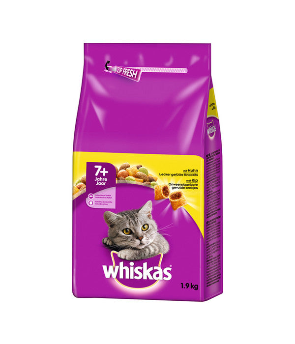  Whiskas® Trockenfutter Für Katzen 7+, Huhn, 1,9 Kg