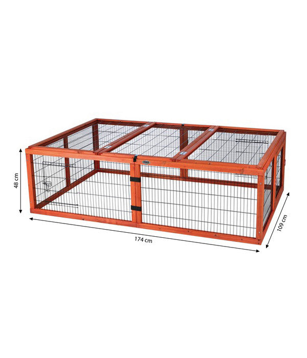  Trixie Natura Freilaufgehege Mit Abdeckung, Ca. B174/H48/T109 Cm