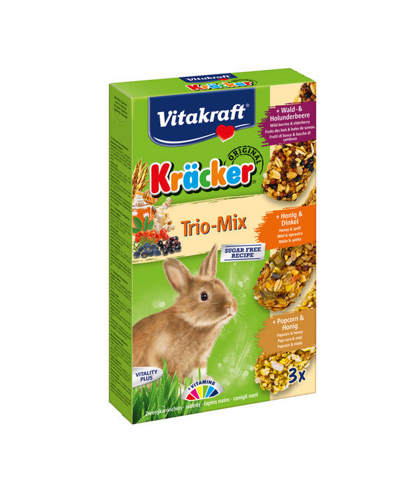  Vitakraft® Nagersnack Kräcker® Trio Mix, Waldbeere, Honig & Popcorn