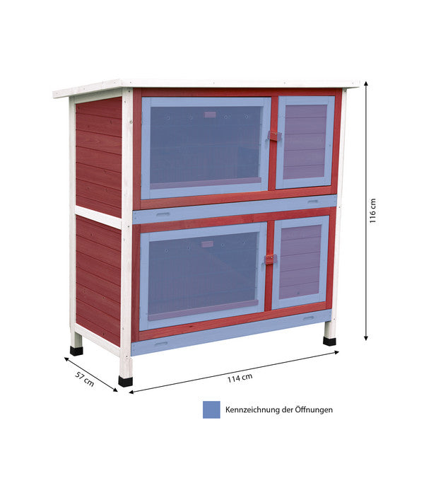  Dehner Kaninchenstall Landhaus, Mit Wärmedämmung, Ca. B114/H116/T57 Cm