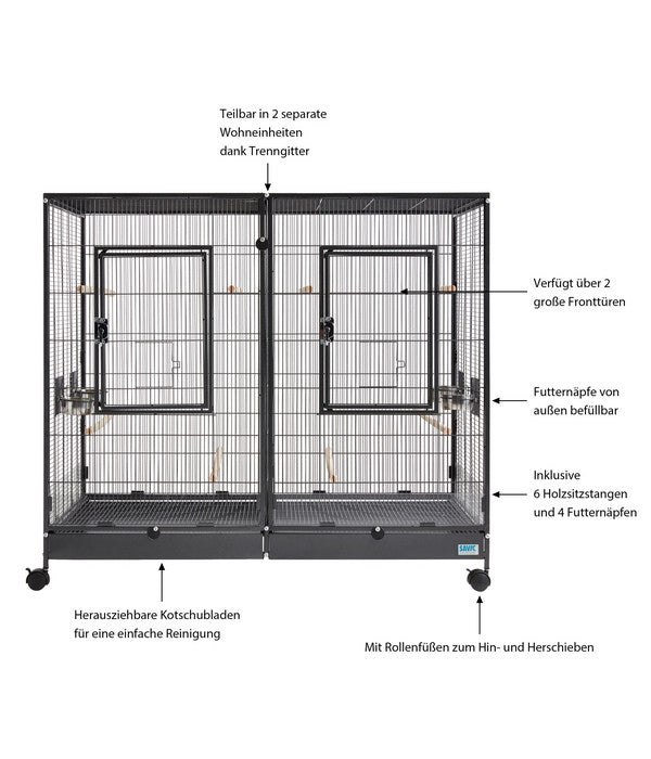  SAVIC Nager- Und Vogelheim Tasmania 120, Ca. B120/H107/T65 Cm