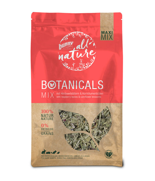  Bunny® NATURE All Nature Ergänzungsfutter BOTANICALS Maxi Mix Himbeer & Kornblumen, 400 G