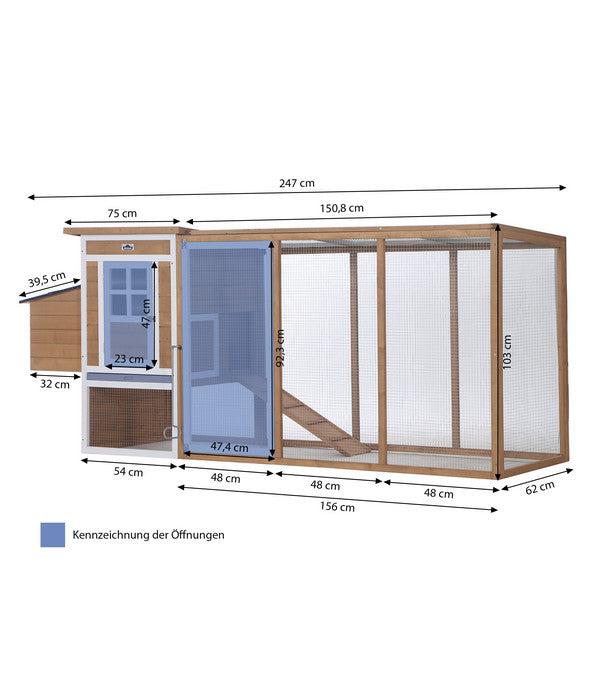  Dehner Hühnerstall Happy Farm Chicken House, Ca. B247/H103/T75 Cm