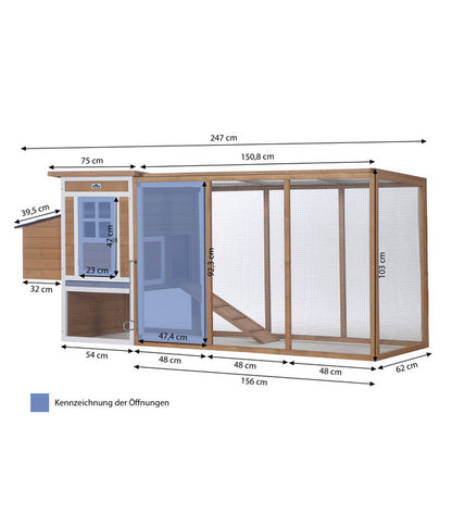  Dehner Hühnerstall Happy Farm Chicken House, Ca. B247/H103/T75 Cm