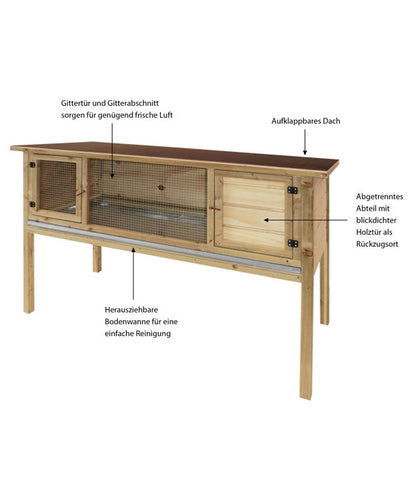  Elmato® Kaninchenstall Bavaria King 160, Ca. B157/H100/T70 Cm