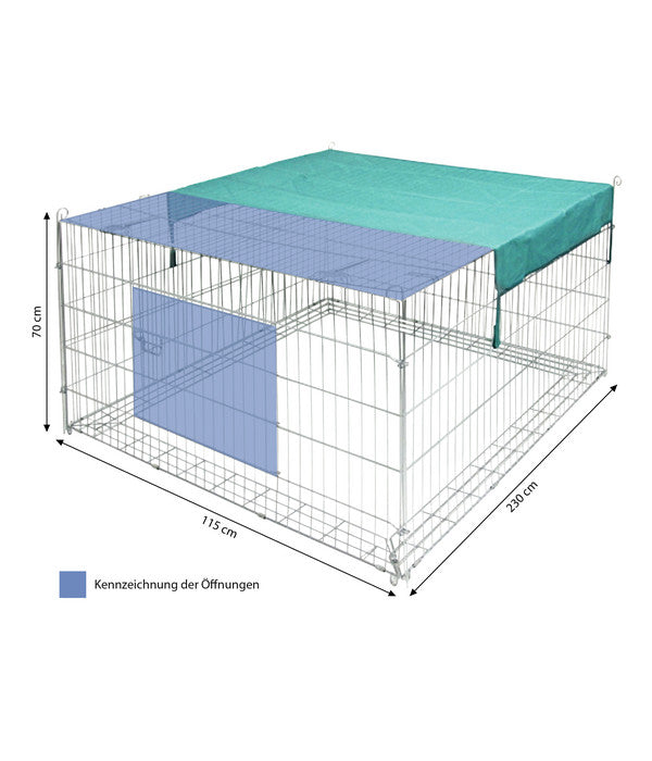  Kerbl Freigehege Mit Ausbruchsperre Für Kaninchen, Ca. B230/H70/T115 Cm