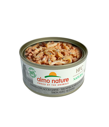  Almo Nature Nassfutter Für Katzen HFC Natural, Thunfisch & Jungsardinen, 24 X 70 G