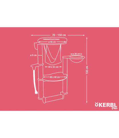  KERBL Wandkratzbaum Dolomit Grappa Pro, Beige, Ca. B70/H138/T66 Cm