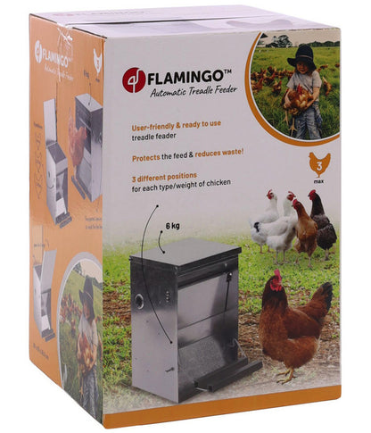  Flamingo Futterautomat Timo Mit Trittklappe, Silber