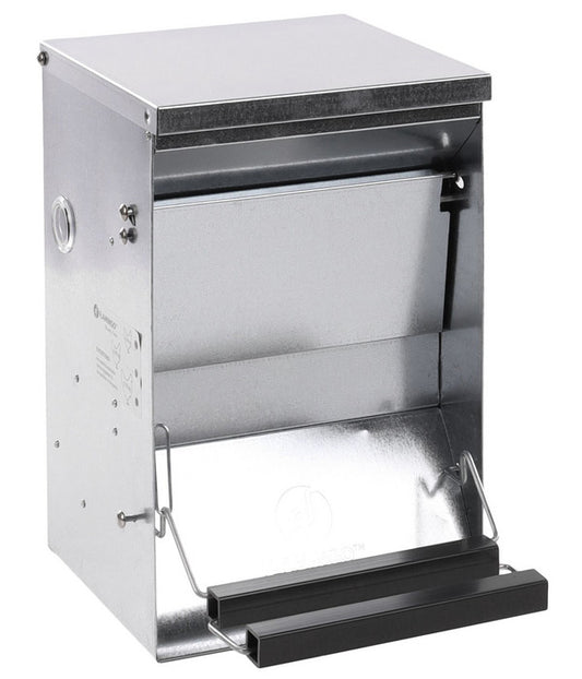  Flamingo Futterautomat Timo Mit Trittklappe, Silber