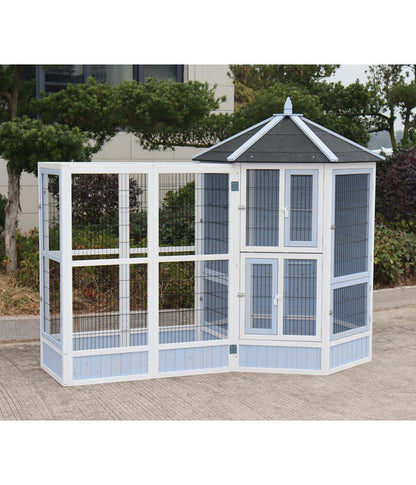  Dehner Vogelvoliere Santorini, Weiß/blau, Ca. Ø132/H180 Cm