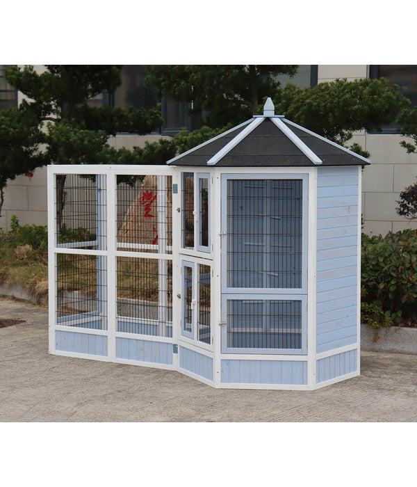  Dehner Vogelvoliere Santorini, Weiß/blau, Ca. Ø132/H180 Cm