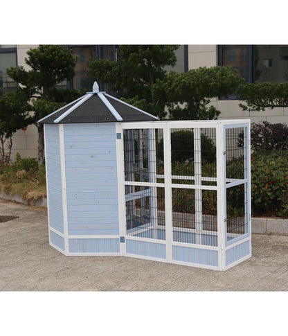  Dehner Vogelvoliere Santorini, Weiß/blau, Ca. Ø132/H180 Cm
