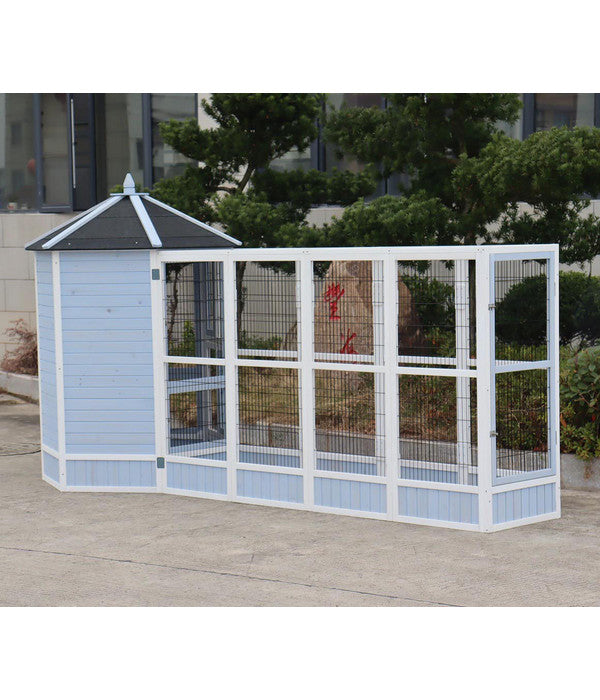  Dehner Vogelvoliere Santorini, Weiß/blau, Ca. Ø132/H180 Cm