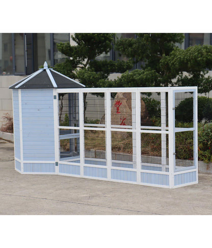  Dehner Vogelvoliere Santorini, Weiß/blau, Ca. Ø132/H180 Cm