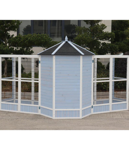  Dehner Vogelvoliere Santorini, Weiß/blau, Ca. Ø132/H180 Cm