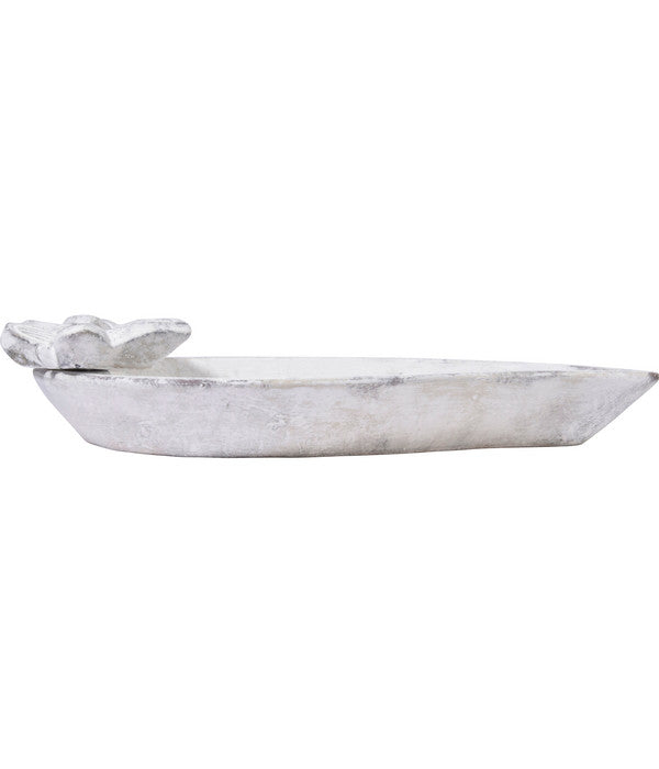  Dobar® Wildlife Vogeltränke Foglia, Keramik, Weiß, Ca. B37/H4,5/T28 Cm