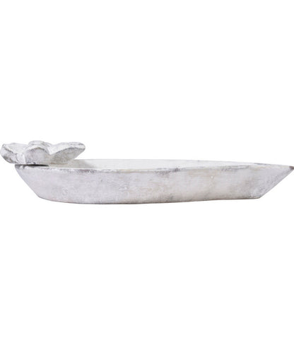  Dobar® Wildlife Vogeltränke Foglia, Keramik, Weiß, Ca. B37/H4,5/T28 Cm