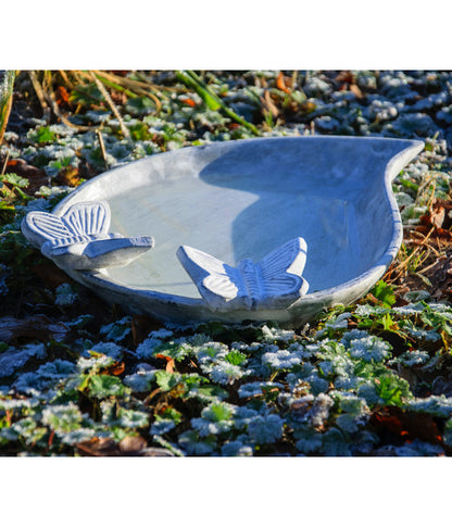  Dobar® Wildlife Vogeltränke Foglia, Keramik, Weiß, Ca. B37/H4,5/T28 Cm