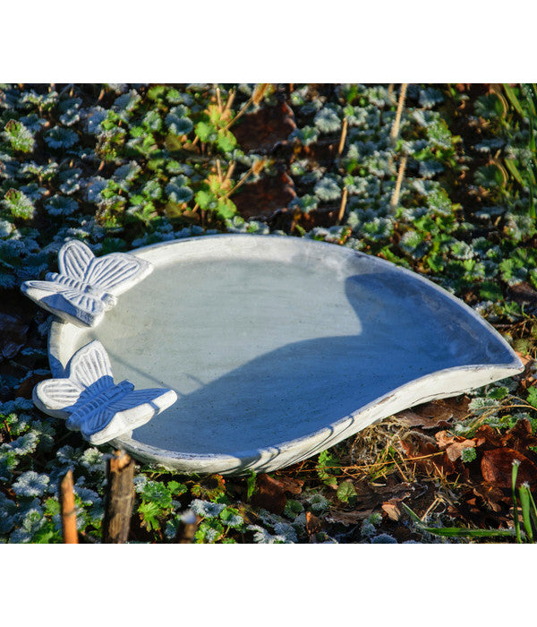  Dobar® Wildlife Vogeltränke Foglia, Keramik, Weiß, Ca. B37/H4,5/T28 Cm