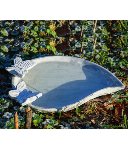  Dobar® Wildlife Vogeltränke Foglia, Keramik, Weiß, Ca. B37/H4,5/T28 Cm