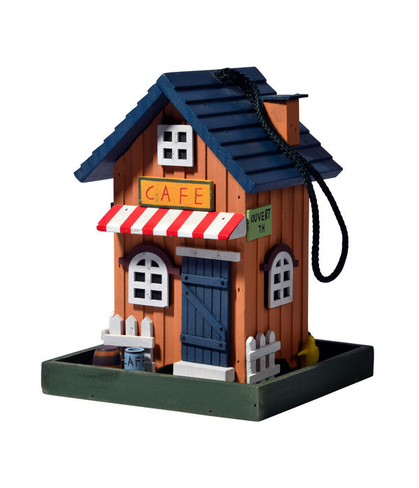  Dobar® Wildlife Vogelhaus Café, Kiefer, Orange/blau, Ca. B18/H23/T18 Cm