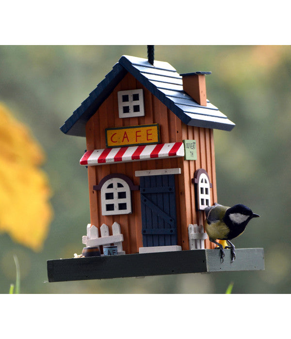  Dobar® Wildlife Vogelhaus Café, Kiefer, Orange/blau, Ca. B18/H23/T18 Cm