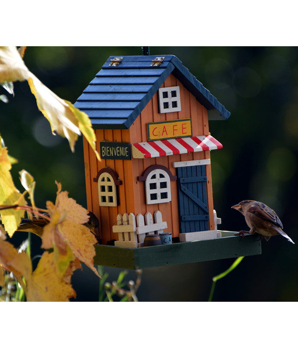  Dobar® Wildlife Vogelhaus Café, Kiefer, Orange/blau, Ca. B18/H23/T18 Cm
