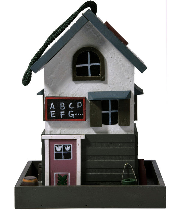  Dobar® Wildlife Vogelhaus School, Kiefer, Schwarz/weiß, Ca. B18/H23/T18 Cm