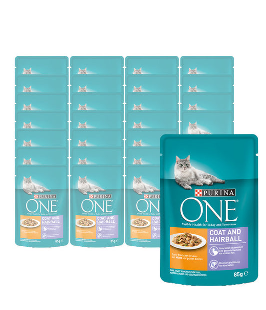  PURINA ONE® Nassfutter Für Katzen Coat & Hairball, 26 X 85 G