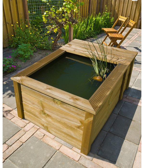  Ubbink Folienteich-Set Quadro Wood III, Ca. B176,4/H57,6/T117,1 Cm, 570 L