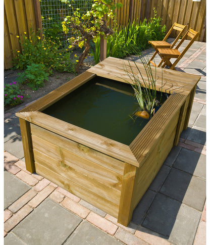 Ubbink Folienteich-Set Quadro Wood III, Ca. B176,4/H57,6/T117,1 Cm, 570 L