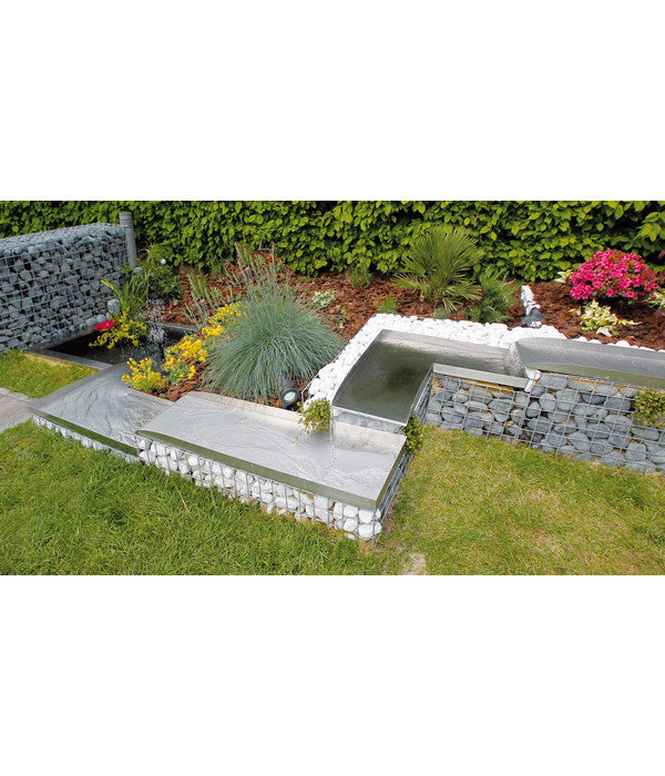  Ubbink Edelstahl-Bachlauf Wolga Gerades Element, Ca. B98/H4/T30 Cm