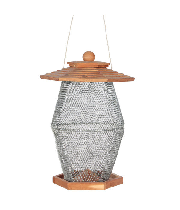 Dehner Natura Futterlaterne Andorra, Braun/silber, Ca. B27/H39/T24 Cm