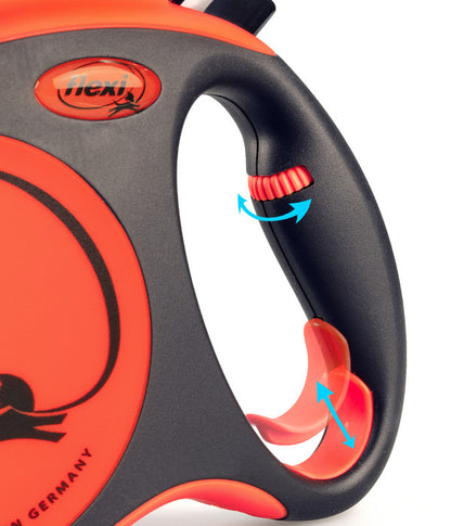  Flexi® Hundeleine Gurt-Lein XTREME, Large, Schwarz/orange, 5 M