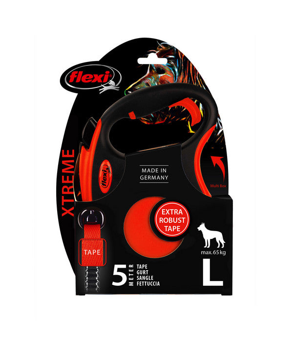  Flexi® Hundeleine Gurt-Lein XTREME, Large, Schwarz/orange, 5 M