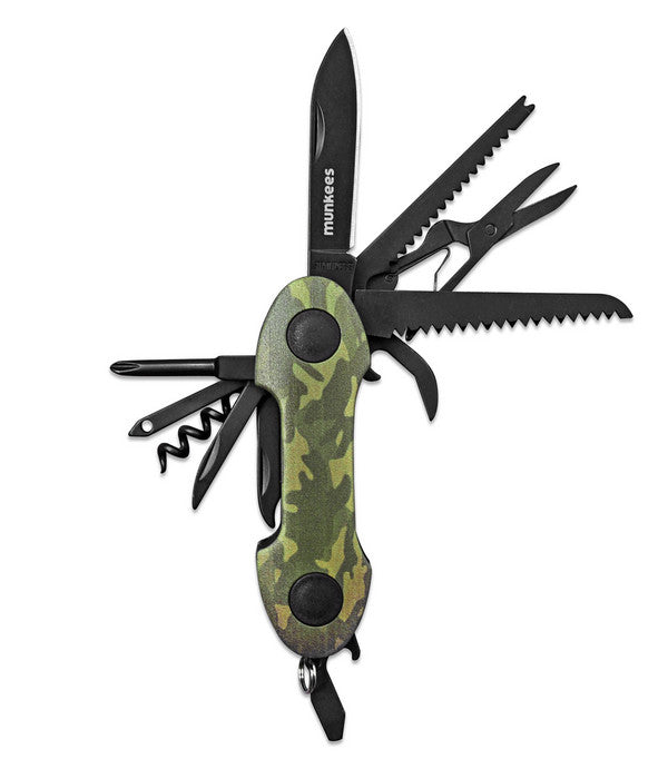  Munkees® Edelstahl-Taschenmesser Camou, Ca. B9,5/H2,3/T3,1 Cm