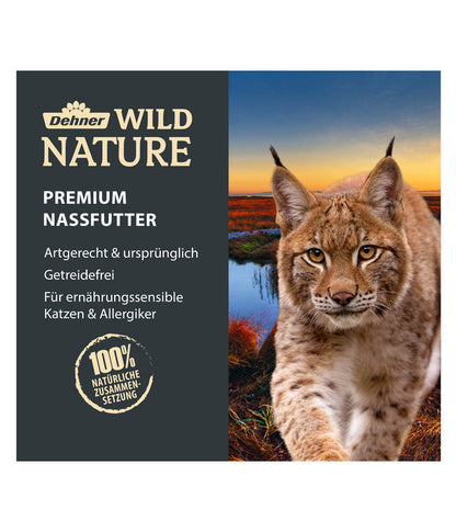  Dehner Wild Nature Nassfutter Für Katzen Auwald Adult, Hirsch & Truthahn, 16 X 100 G